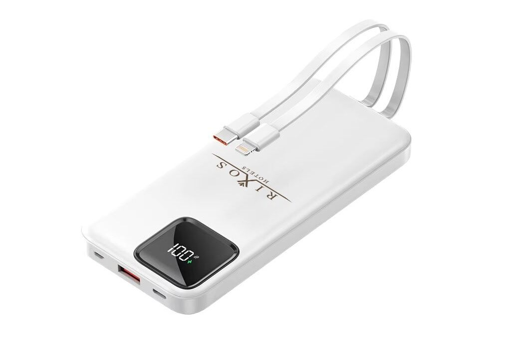 10.000 mAh Type-C & Lightning Dahili Kablolu Powerbank